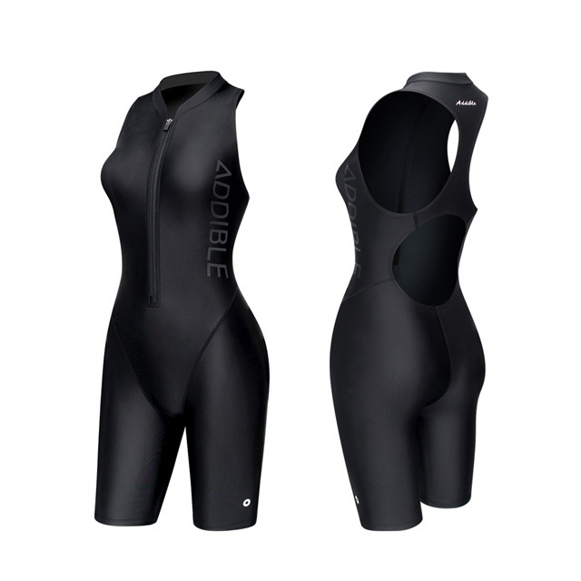 애디블 Player 5 zipup swimsuit 여자 탄탄이 반전신 수영복 ASWBK015 블랙