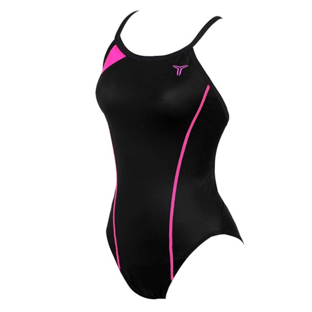 토네이도 솔리드 여성 미들컷 원피스 수영복 SLS2057 BLACK