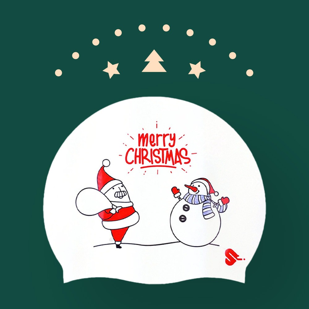 [이벤트10%]수영사랑 산타와 눈사람 크리스마스 에디션 실리콘 수모 SLSC-041 WHT 10장