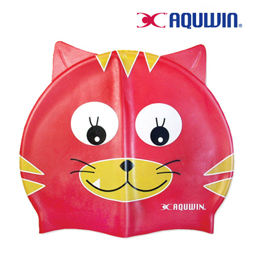 아쿠윈 아동용 실리콘수모 고양이(RED)