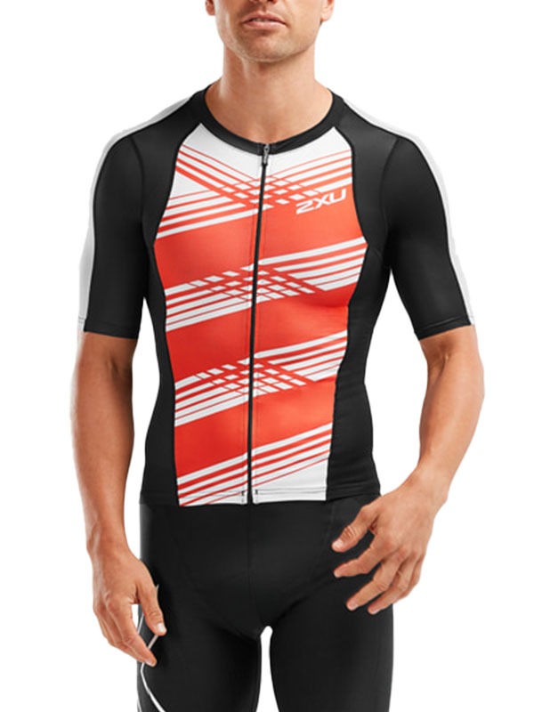 2XU 철인3종 경기복 Men&#039;s Compression Sleeved Top MT5518a-BLK/WFL