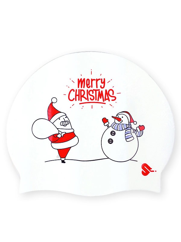 수영사랑 산타와 눈사람 크리스마스 에디션 실리콘 수모
