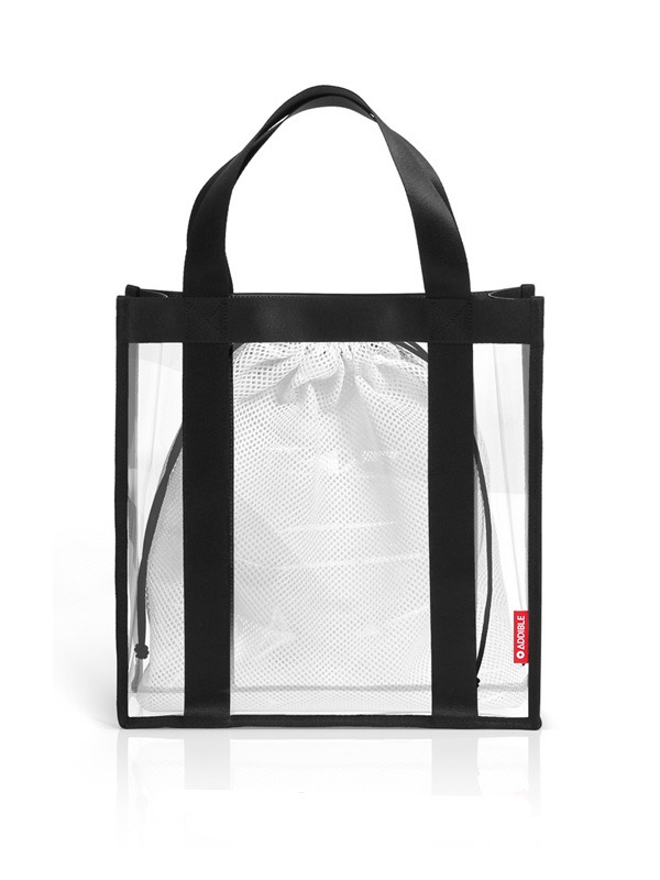 애디블  mesh &amp; clear bag 클리어 가방 ASPU018 블랙/화이트