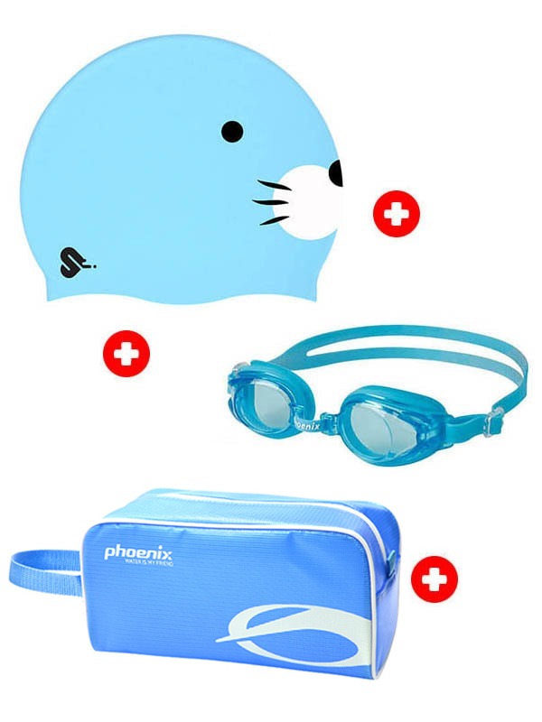 피닉스 아동 수영용품 생존수영세트 블루 3종 세트 SET-PNJ02 BLU