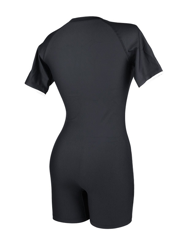 아레나 엣지 짚업 3부 반신 슈트 [블랙] 여자 수영복 A3BL1LI02 BLK